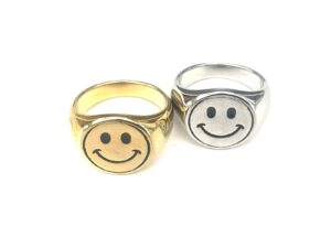 Anillo happy face #6,7,8,9 acero inox