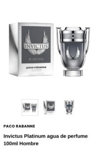 Invictus Platinum agua de perfume 100 ml.